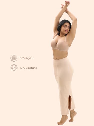 Image of UNDERNEAT Womens Saree Shapewear | All-Day Comfort Fit and Tummy Shaping | Flawless Silhouette | Slide Slit Saree Shaper | Seamless Petticoat for Women | Body Shaper Skirts for Women