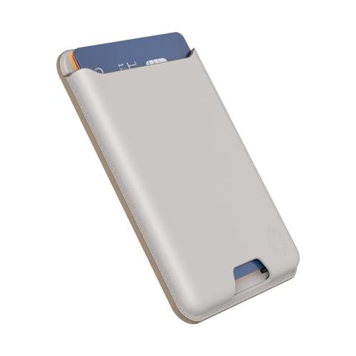 Image of PopSockets Phone Wallet Without Expanding Grip, Phone Card Holder, Wireless Charging Compatible, Wallet Compatible with MagSafe Vegan Leather- Horchata