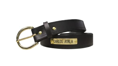 100% Leather Custom Engraved Belt, Brown & Black, 1.5 Inch, Men's Creased Leather Belt, Made in USA