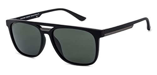 VINCENT CHASE EYEWEAR Polarized and 100% UV Protected Sunglasses | Black - Green Full Rim...