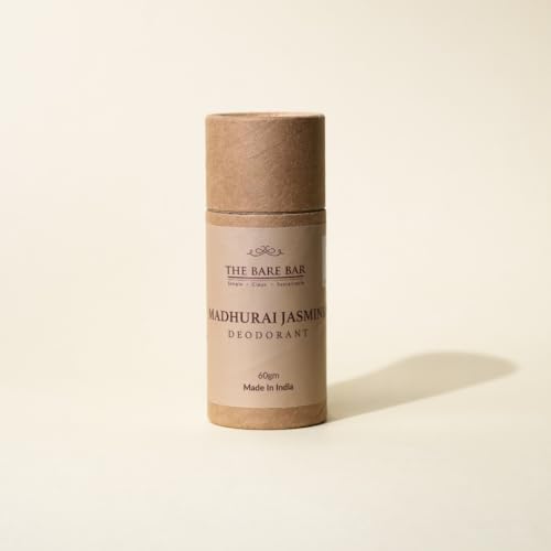 Image of The Bare Bar Madurai Jasmine Deodorant Stick - 60 gm | Floral Fragrance| Odor & Sweat Control | Gentle, Natural formula and Chemical free| Good for all skin types | Travel Mini Size Solid Deodorant for Men & Women