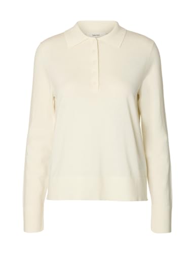 Slfthea Ls Knit Merino Collar Neck Noos, Egret, XL