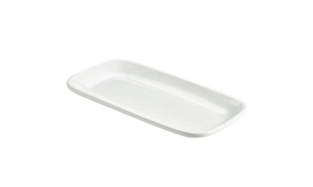 Royal Genware - Set di 6 piatti rettangolari con bordo arrotondato, 29,5 x 15 cm, in porcellana vetrificata