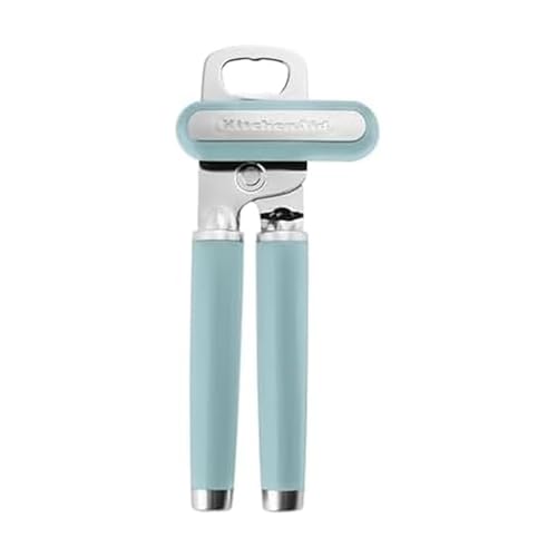 KitchenAid Classic Multifunction Can Opener and Bottle Opener Easy to Use, Razor Sharp Stainless Steel Cutting Wheel, Soft Ergonomic Handles, Mineral Water