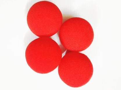 A SARKAR MAGIC SHOP Small Sponge Ball Magic RED (Set of 4) Super Soft Magic Trick