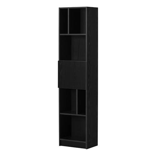 South Shore Olea 5-Shelf Bookcase Black Oak, Contemporary