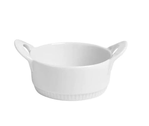 Pillivuyt, Toulouse, Individual Porcelain Cocotte, 4.25 Inch Diameter, Oven to Microwave