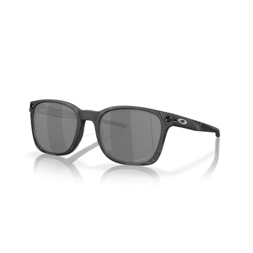 Oakley Óculos de sol masculino com armação transparente polida, lentes de safira Prizm, 55 mm, Tartaruga preta fosca, Large