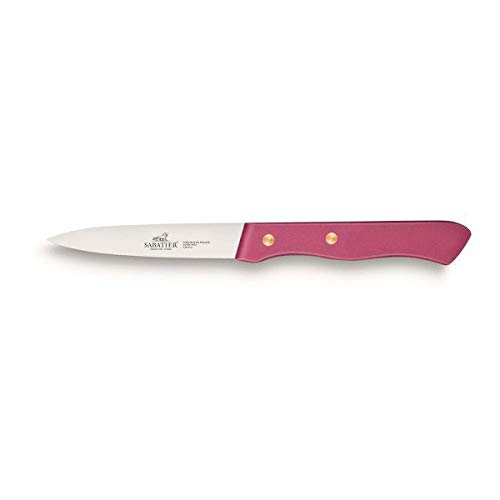 SABATIER – 6er-Set Schälmesser SERIE 197 – 8 cm – Klinge aus rostfreiem Stahl und Messingnieten – Perfekt für Präzisionsaufgaben wie Schälen, Schneiden und Schälen von Obst