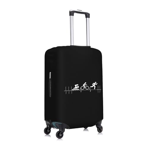 Triathlon Heartbeat Travel Luggage Cover Suitcase Protector Fits 18-21 Inch Case(Black,S)2