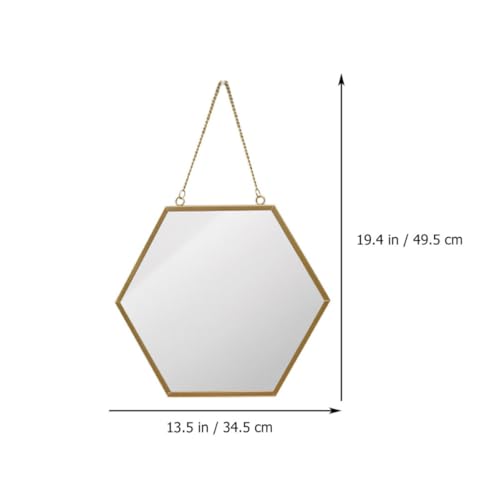 Miroir de maquillage hexagonal à fixation murale nette - 3