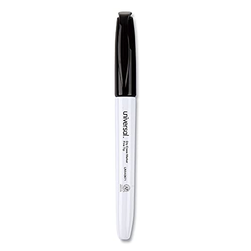 Universal UNV43671 Fine Bullet Tip Pen Style Dry Erase Marker - Black (1-Dozen)