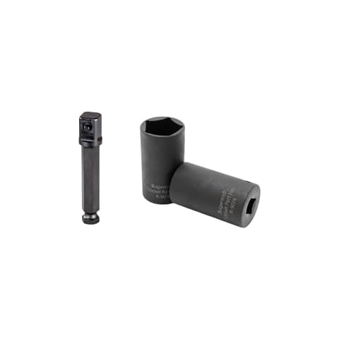 Penta Socket Set With Impact Adapter - 3/8" Drive 13/16" and 1/2" Drive 13/16" Sockets - 1/2" Square Extension, 7/16" Hex Size Adapter Cover