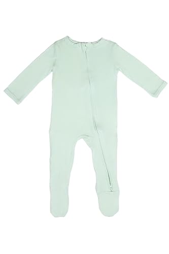 Little Chirya Soft Bamboo Viscose Zippered Footie (Sage, 0-3)