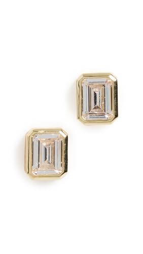 SHASHI Women's Emerald Baguette Studs