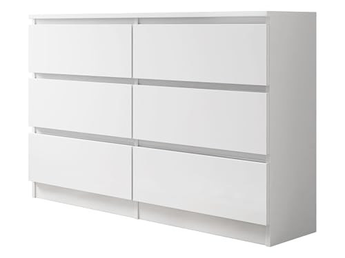 Mirjan24 Kommode mit 6 Schubladen Malwa M6 120, Anrichte, Diele, Flur,...