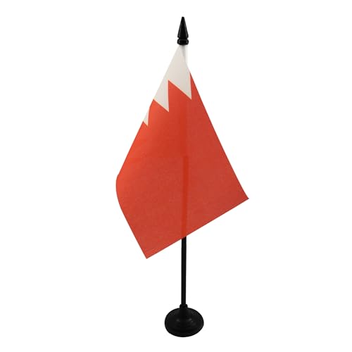 AZ FLAG - Drapeau De Table Bahreïn - 15x10 cm - Mini Drapeau Bahreïnien De Bureau 100% Polyester Avec Hampe De 25cm Et Socle En Plastique Noir
