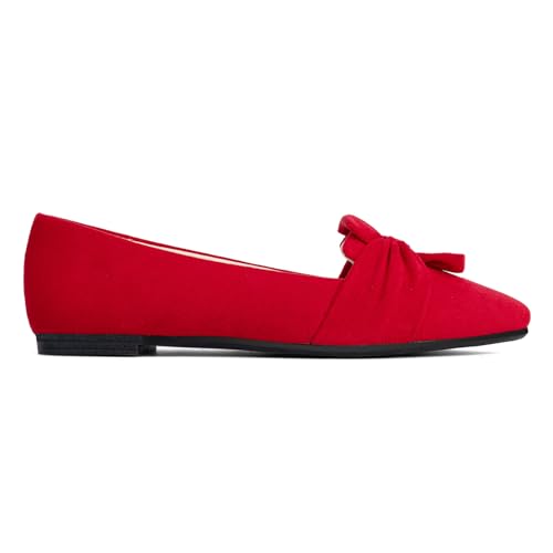 Image of MUSSHOE Comfortable Office Flats for Women: Pointed Toe Work Shoes with Memory Foam - Dressy Business Casual Slip On Flats for Commute & All Day Wear