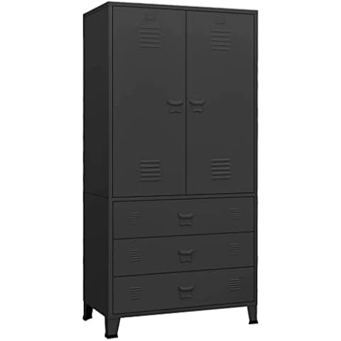Armario Industrial vidaXL Negro 90x50x180 cm Cover