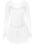 MLYYX Vestido de competición de Patinaje artístico Degradado Profesional para niña Deportes de Invierno de Manga Larga Traje de actuación de Patinaje Hecho a Mano Malla,H,8 Years