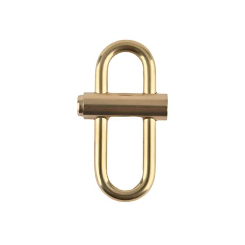 Brass Lock Keychain Smal Ovals Slide Locking Lock Clip Buckle Carabiner Key Holder Adjustable Metal Buckles