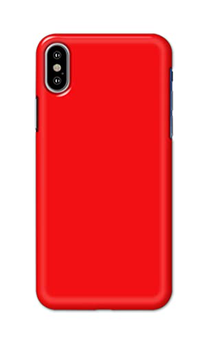 Image of Printed Hard Back Cover Case for Apple iPhone X | iPhone 10 | iPhone Xs | iPhone 10s Back Cover (Plain Red) -1803