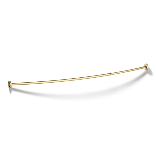KOHLER K-9351-2MB Expanse Curved Shower Rod Contemporary Design Adjustable Fit 60-76 Vibrant Brushed Moderne Brass