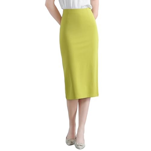 Jupe crayon classique stretch extensible et ajustée de couleur unie