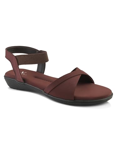 Image of XE Looks Black Criss-Cross Flat Sandals for Women | Secure Ankle Strap | Cushioned Footbed | Lightweight Casual Footwear For Girls