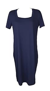 RAGNO Robe femme manches courtes encolure carrée viscose loisirs robe mer plage beachwear article D954D7, 516 Blueberry, I 46 - F 44 - D 42 - UK 16 - USA M