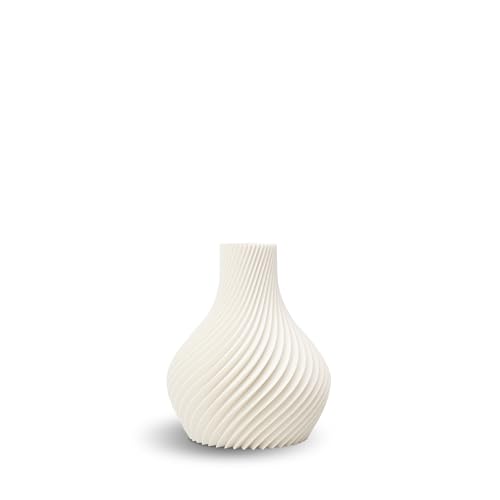 NATUMO Design 3D Vase Kunststoff „Bulba“– bruchsichere Blumenvase modern, Deko Vase mit skulpturaler Form (Weiß, 12cm) NATUMO Design 3D Vase Kunststoff „Bulba“– bruchsichere Blumenvase modern, Deko Vase mit skulpturaler Form (Weiß, 12cm)