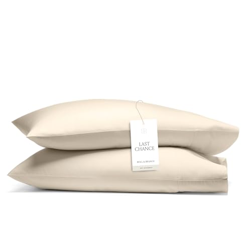 Boll & Branch Signature Hemmed Pillowcase Set - Standard, Natural - Luxury 100% Organic Cotton - Buttery Soft and Breathable - Softer with Every Wash - 2 Pillowcases Included