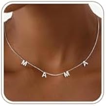 Eaciy Mama Necklaces for Women, Mothers Day Gifts for Mom, 14K Gold Plated Dainty Necklace Non Tarnish Jewelry, Gifts for New Mom