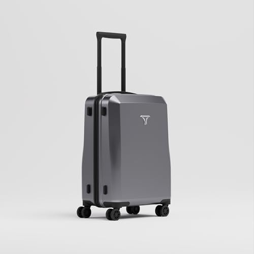 Image of Carry-On (55cm) Cabin Trolley Bag & Free Backpack, Phone Stand, Combination Lock, Charging Slots, Cup Holder, 8 Smooth Wheels, Polycarbonate Hard-Shell (T3, Alloy)