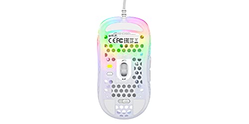 Image of Xtrfy MZ1, Ultra-Light Wired Gaming Mouse, Cutting-Edge Pixart 3389 Sensor, Unique Shape for Optimum Aim, Adjustable RGB Lighting, White Rail Edition