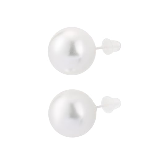 AOOVA S925 Sterling Silver Pearl Stud Earrings, White Shell Pearls, Elegant Minimalist Design for Women (6mm) - image 1