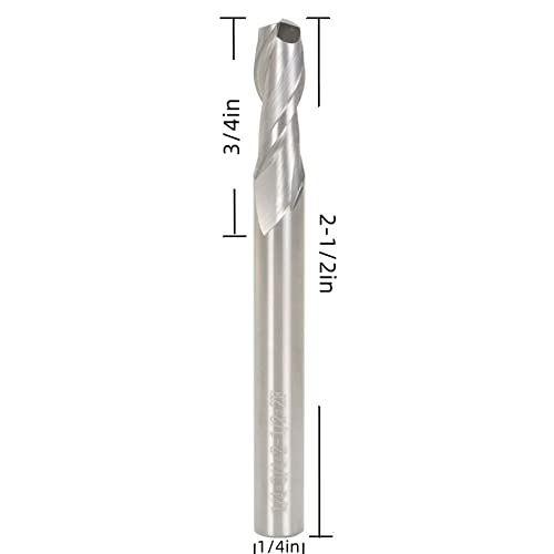 Image of 1 /4 Inch Milling Cutter 2 Slot Carbide End Milling Cutter Applicable to Aluminum Cutting of Non-Ferrous Metals Up-Cutting 5 Pieces