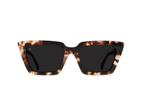 RAEN Keera Women's Cat-Eye Sunglasses, Coral Tortoise/Dark Smoke, 54mm & Wipe