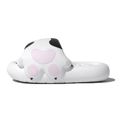 Zureto Cat Paw Slides, Cat Paw Slippers for Women, Cute Bathroom Slippers Non-Slip Cartoon Cat