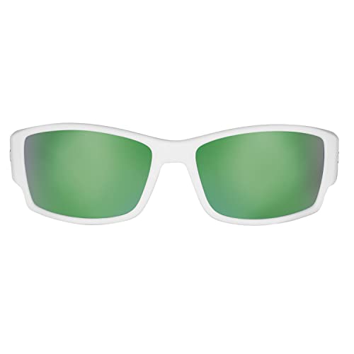 Flying Fisherman Razor Polarized Sunglasses With Acutint Uv Blocker For Fishing And Outdoor Sports, Matte White Frames/Amber-Green Mirror Lenses #TOP5