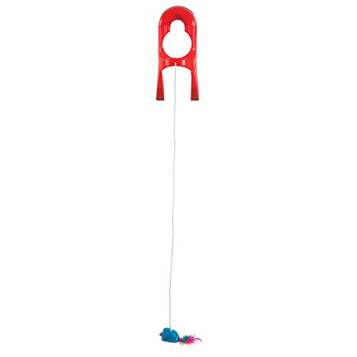 JW P471045, Brinquedo Porta Springstring Para Gatos, Vermelho