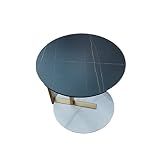 QHYDZ Table d'appoint italienne légère de luxe canapé ardoise petite table basse design nordique simple table d'appoint marbre coin rond quelques minimaliste