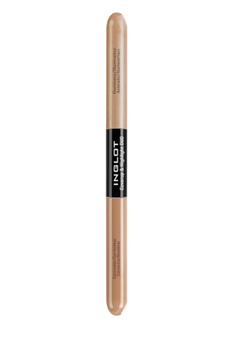 INGLOT COSMÉTICOS Corrector de maquillaje e Illuminador Coverup & Highlight DUO, corrector anti ojeras, ilumina, cobertura media, waterproof, formula vegana, 6,6ml (104)