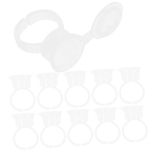 GANAZONO 150 piezas Anillos Porta Pegamento para Pestañas Unidades Organizador Compacto de Plástico Portátil para Extensiones y Uso Profesional Salones de Belleza