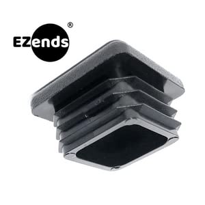 Image of Premium Grade 1 Inch (10-14 Gauge) Durable Polyethylene Square Tubing End Caps (50 PK) Black Plastic Square Plugs