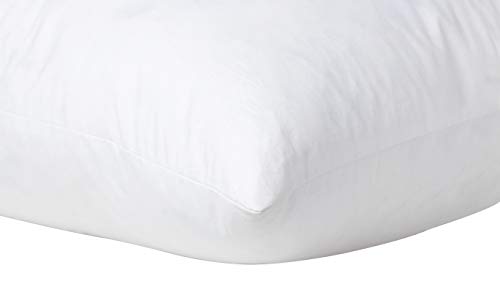 L' COZEE 100% Cotton Cover, Feather & Down Pillow, Best use for Decorative Pillows & for Firm Sleepers, White, Size 16x24