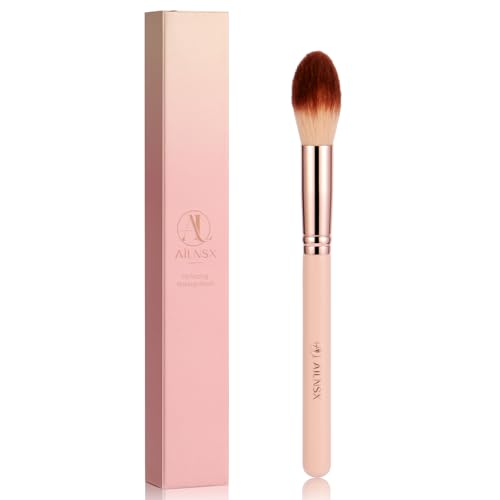 Image of Makeup Brush, Tapered Face Brush for Setting Powder, Blush, Bronzer and Highlighter, Soft Fluffy Synthetic Bristles with Pink Handle