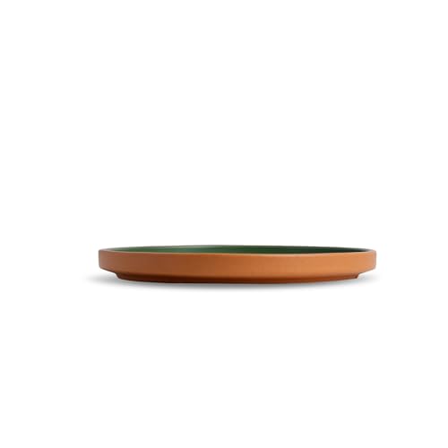 Image of Shay Ceramic Dinner Plates Set, 6 Pieces, Klay Green Series | Matte Finish | Premium Stoneware | Porcelain Plates | Set of 6 Plates for Dinner (Klay Dinner Plates - Green)