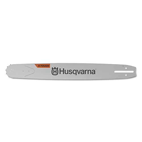 Husqvarna X-Tough 24 inch Chainsaw Bar, 3/8' pitch, .050' gauge and 84 drive links, Grey