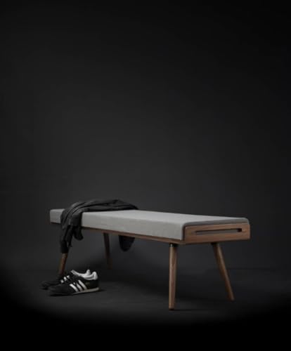 Image of Streem Solid Wood /Seat /Ottoman /Bench in Solid Sheesham Wood Stool with Cushion | Sitting Chair with Handle (120 CM Bench)